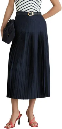 Reiss Savannah Pleated Midi Skirt in Navy at Nordstrom, Size 10