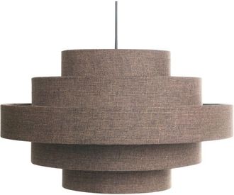 Beliani L&aacute;mpara Colgante De Dise&ntilde;o Moderno Con Pantalla De Tela De Lino Iluminaci&oacute;n Marr&oacute;n Erebato