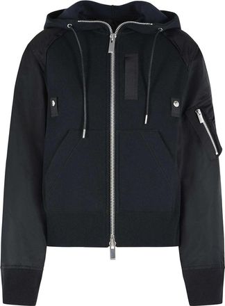 sacai Black Cotton Blend Sweatshirt