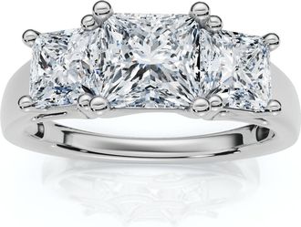 Pompeii3 2Ct Princess Cut Diamond Engagement Ring 14k White Gold Lab Grown