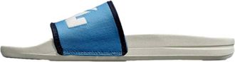 Athletic Propulsion Labs Womens Big Logo Techloom Slide In Ivory/coastal Blue/midnight