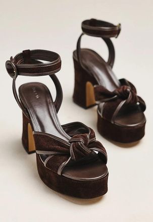 Maeve Knotted Suede Platform Sandals