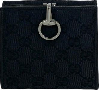 Gucci Black Canvas Leather Wallet (Bi-Fold) (Pre-Owned)
