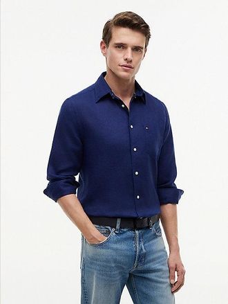 Tommy Hilfiger Regular Fit Washed Pure Linen Shirt