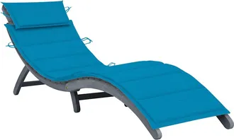 vidaXL Tumbona Con Coj&iacute;n Madera Maciza De Acacia Gris Vidaxl