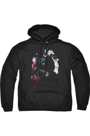 Gildan Batman Joker Harley Choke Adult Pull Over Hoodie / Hooded Sweatshirt