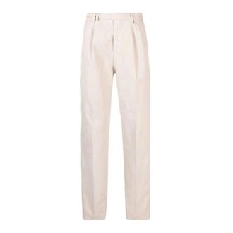 Brunello Cucinelli Cream Pleated Tailored Trousers, Brand Size 50 (US Size 34)