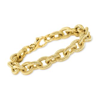 Ross-Simons Italian 14kt Yellow Gold-Plated Oval-Link Bracelet