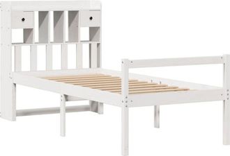 vidaXL Cama Con Estanter&iacute;a Sin Colch&oacute;n Madera Maciza De Pino 90x190 Cm Vidaxl