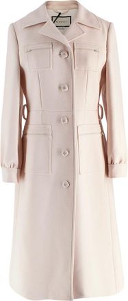 Gucci Pale Pink Overcoat with Tonal Zip Details Size XS