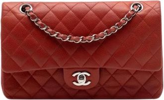 Chanel Pre-owned Double Flap Shoulder Bag - Dames - Vintage Schoudertas - Rood - ONE Size - Leer - Vintage