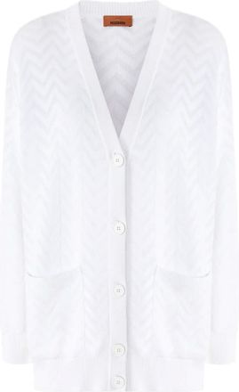 Missoni Cardigan con motivo chevron - Bianco