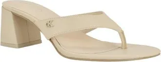 Calvin Klein Locinda Block Heel Sandal in Ivory at Nordstrom, Size 9.5