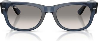 Ray-Ban Mega Wayfarer II 52mm Gradient Square Sunglasses in Dark Blue/clear Grey at Nordstrom