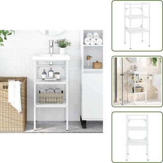 vidaXL The Living Store Struttura per Lavabo da Bagno Bianca 40x38x83 cm in Ferro - Lavabo