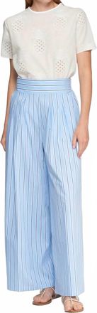 Vilagallo Marian Striped Trouser In Azul Rayas