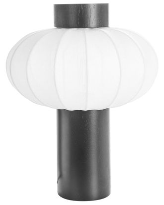Beliani L&aacute;mpara de mesa madera negro