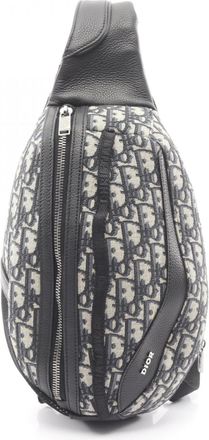 Dior Beige Black Navy Canvas Leather Fanny Pack Sling Bag (Pre-Owned)