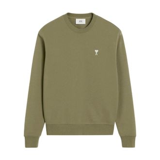 Ami Heren, Sweatshirts & Hoodies, Groen, Maat: 2XL Katoen