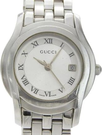 Gucci Pre-owned Stainless Steel Quartz 5500L - Dames - Vintage Horloges - Grijs - ONE Size - Vintage