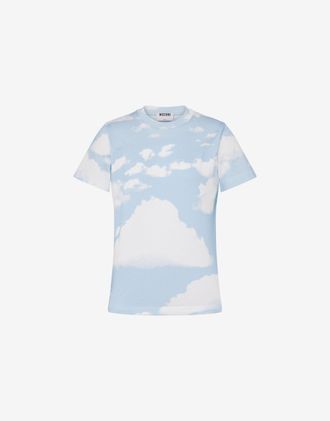 Moschino Organic cotton jersey T-shirt Archive Clouds - Blue