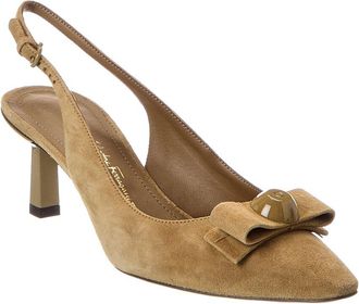 Ferragamo Ferragamo Karine Suede Slingback Pump