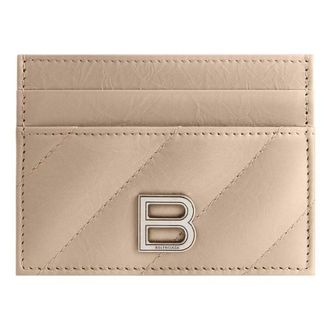 Balenciaga (WMNS) Balenciaga Crush Card Holder Quilted Beige 766467210J02906