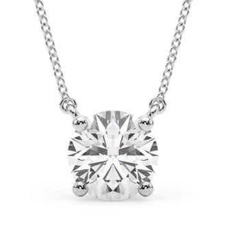 Mauli Jewels 1.00 Ct Lab Grown White Diamond Pendant Necklace in 14k gold For Women (EF-VS1,) Classic Round Solitaire Design