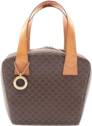 Celine Pre-owned Handbags, female, Brown, Size: ONE SIZE Pre-owned Macadam Coated Canvas Handbag