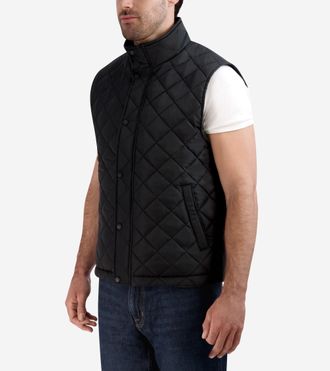 Cole Haan Mens Diamond Quilted Vest - Black Size Medium