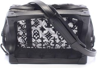 Louis Vuitton Black Mesh Leather Handbag Shoulder Bag (Pre-Owned)