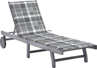 vidaXL Vidaxl - Tumbona De Jard&iacute;n Con Coj&iacute;n Madera Maciza De Acacia Gris