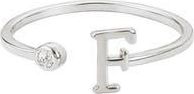 Adornia Cubic Zirconia Initial Adjustable Band Ring in Silver-F at Nordstrom Rack