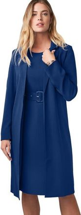 Jessica London Belted Jacket Dress in Evening Blue at Nordstrom, Size 30