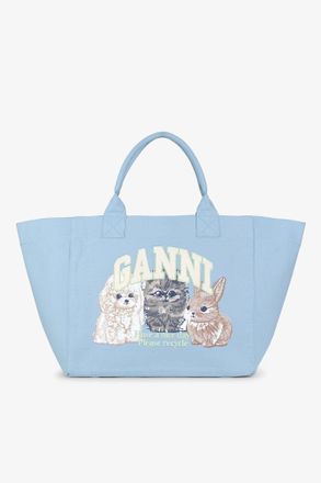 Ganni Blue XXL Animal Print Tote