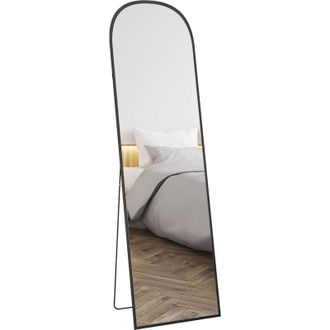 HOMCOM Homcom - Espejo De Cuerpo Entero Espejo De Pie 50x170 Cm Independiente O Pared Con Marco De Aleaci&oacute;n De Aluminio Y Soporte Para Sala Dormitorio Ba&ntilde;o D