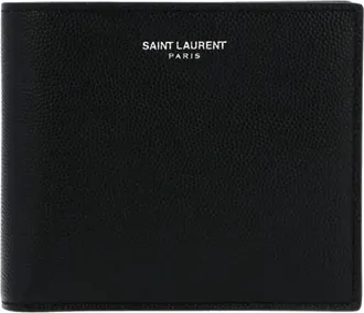 Saint Laurent Paris Logo Print Leather Wallet