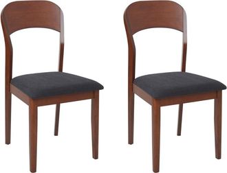Beliani Set of 2 Dining Chairs ALVIN Wood Dark Brown