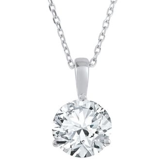 Pompeii3 1 1/2 ct Solitaire Lab Grown Diamond Pendant available in 14K