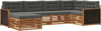 vidaXL Conjunto De Sof&aacute;s De Exterior 6 Uds. Natural Y Antracita Vidaxl