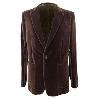 Maison Margiela Velvet Blazer in Brown Cotton