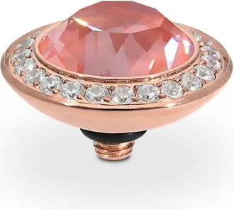 Qudo Womens Tondo Deluxe 13Mm Jewelry Topper In Crystal Maroon Ignite / Rosegold