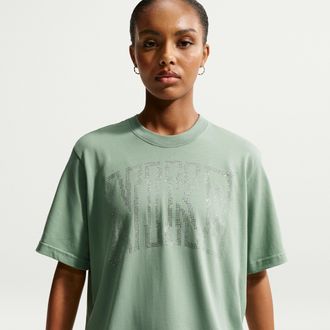 Nike Womens Nike Sportswear Classic Loose T-Shirt in Green | IR7838-006