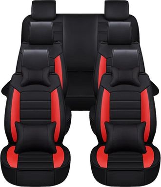 OEM Fundas Para Asientos De Coche, Piel Sint&eacute;tica, Ajuste Universal, Rojo De Lujo