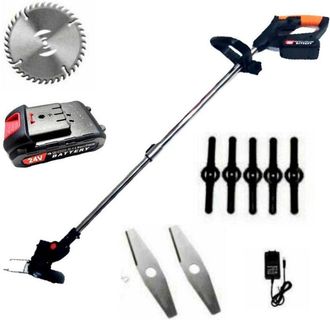 Trade Shop Decespugliatore Elettrico 2 Batteria Litio 24 v Tagliaerba Tagliabordi 8421 - - Trade Shop Traesio