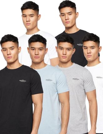 Crosshatch Heren Shivron T-Shirt (Pak van 7) (Veelkleurig)