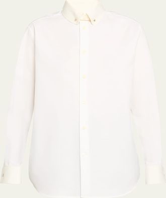 Loro Piana Thea Collar-Pin Oxford Shirt