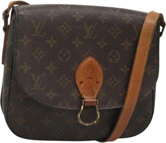 Louis Vuitton Tweedehands Canvas Louis Vuitton tassen - Dames - Vintage Schoudertas - Bruin - ONE Size - Leer - Vintage