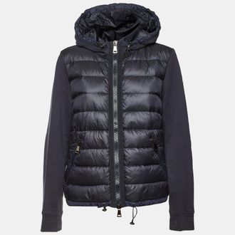 Moncler Black Nylon Quilted Down Hooded Jacket