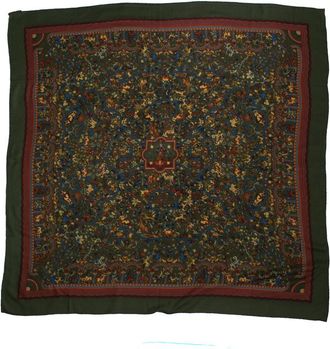 Hermès Pre-owned Womens Les jardins d Armenie green cashmere scarf Wool - One Size